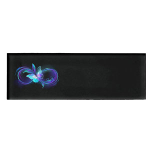 Glowing Infinity with Magic Butterfly Name Tag
