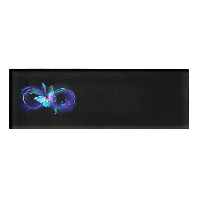 Glowing Infinity with Magic Butterfly Name Tag (Front)