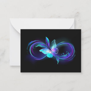 Glowing Infinity with Magic Butterfly Note Card