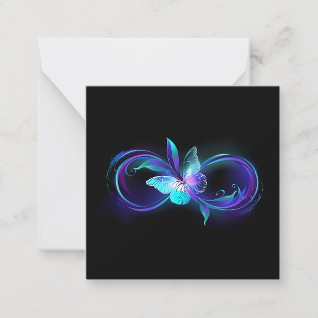 Glowing Infinity with Magic Butterfly Note Card (Front)