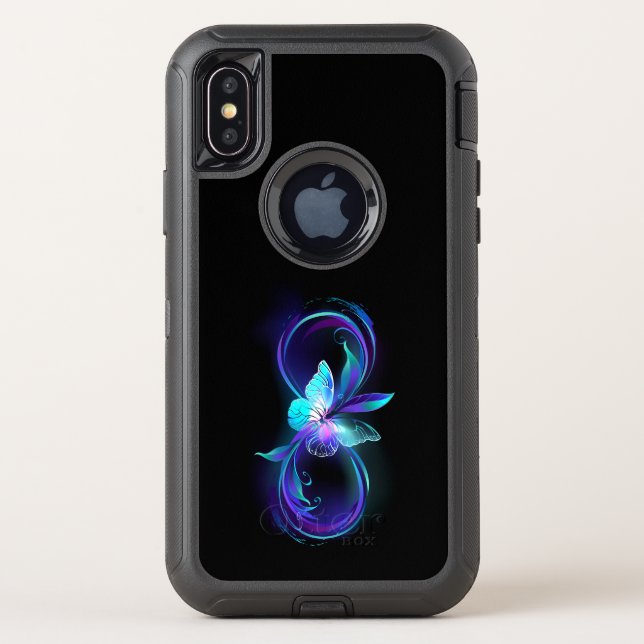 Glowing Infinity with Magic Butterfly Otterbox iPhone Case (Back)