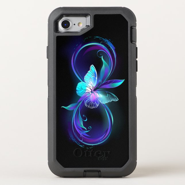Glowing Infinity with Magic Butterfly Otterbox iPhone Case (Back)