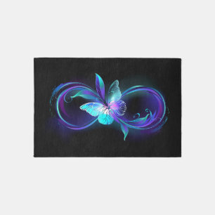Glowing Infinity with Magic Butterfly Outdoor Rug