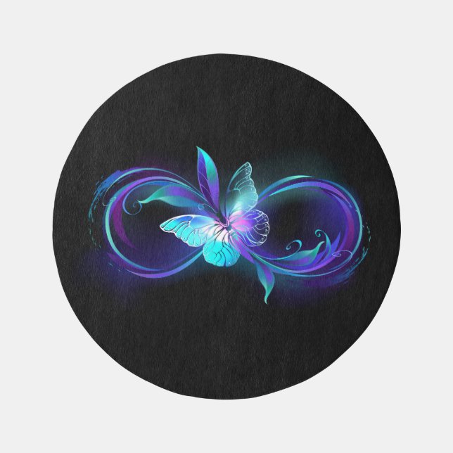 Glowing Infinity with Magic Butterfly Outdoor Rug (Front)