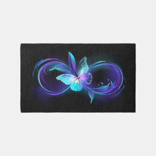 Glowing Infinity with Magic Butterfly Outdoor Rug