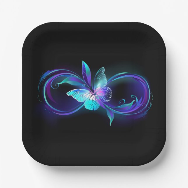 Glowing Infinity with Magic Butterfly Paper Plates (Front)