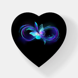 Glowing Infinity with Magic Butterfly Paperweight