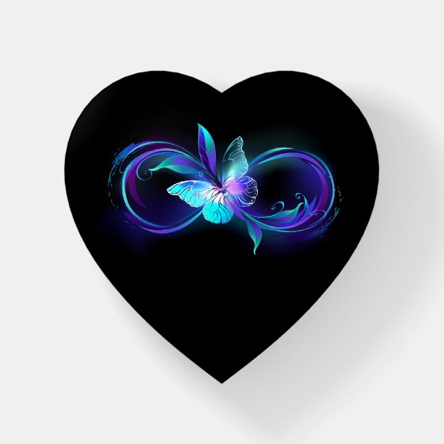 Glowing Infinity with Magic Butterfly Paperweight (Front)