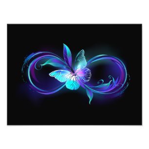 Glowing Infinity with Magic Butterfly Photo Print