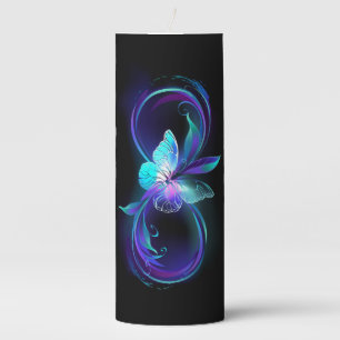 Glowing Infinity with Magic Butterfly Pillar Candle