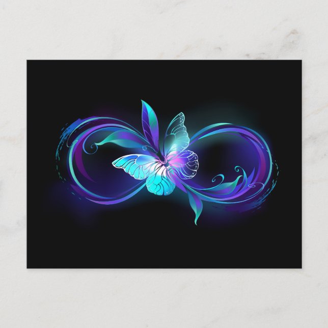 Glowing Infinity with Magic Butterfly Postcard (Front)