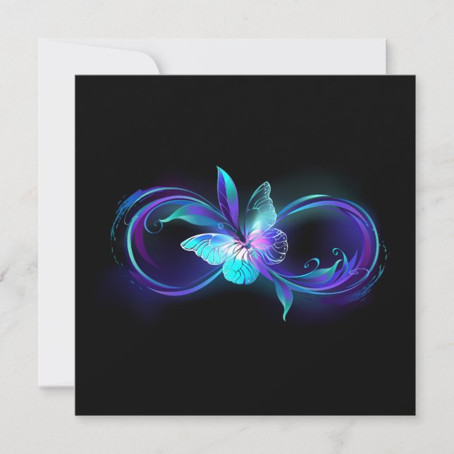 Glowing Infinity with Magic Butterfly Save The Date (Front)