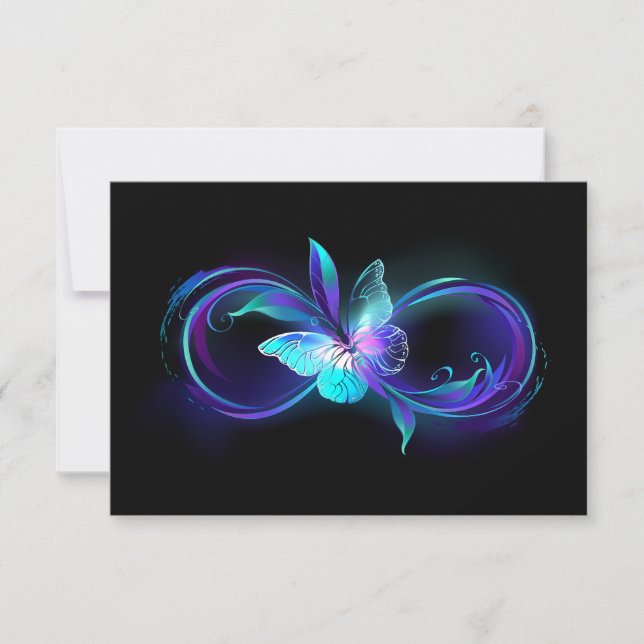 Glowing Infinity with Magic Butterfly Save The Date (Front)