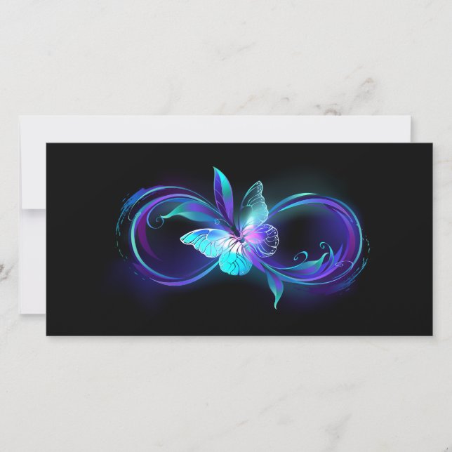 Glowing Infinity with Magic Butterfly Save The Date (Front)