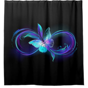Glowing Infinity with Magic Butterfly Shower Curtain