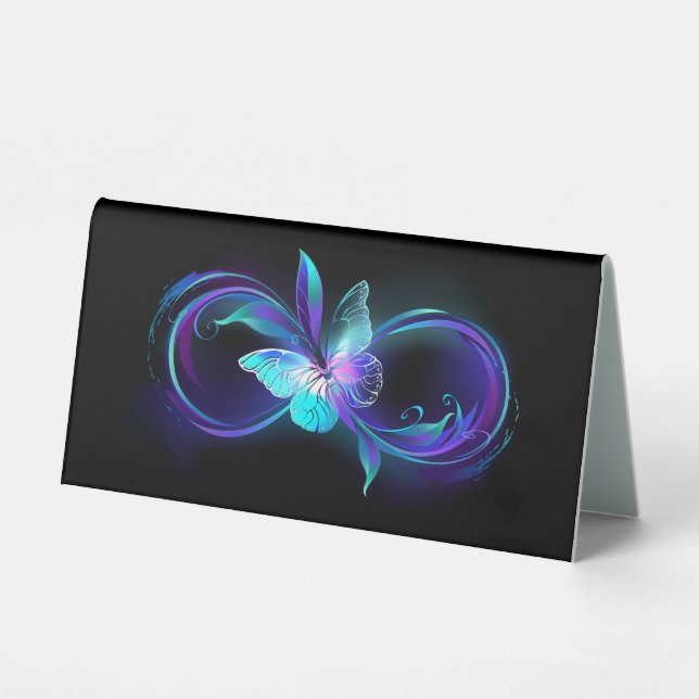 Glowing Infinity with Magic Butterfly Table Tent (Front)
