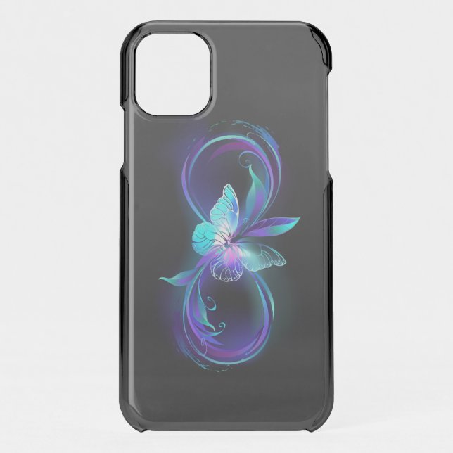 Glowing Infinity with Magic Butterfly Uncommon iPhone Case (Back)