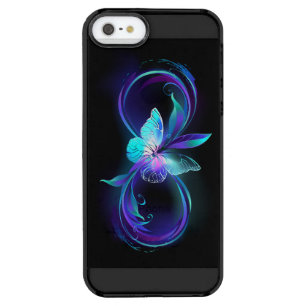 Glowing Infinity with Magic Butterfly Clear iPhone SE/5/5s Case