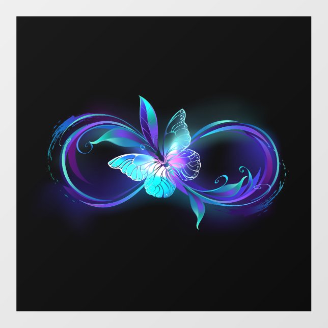 Glowing Infinity with Magic Butterfly Wall Decal (Front)