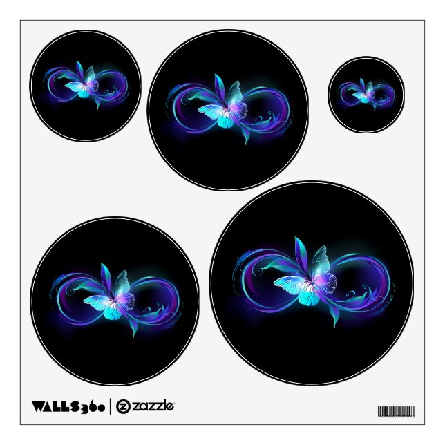 Glowing Infinity with Magic Butterfly Wall Decal (Front)