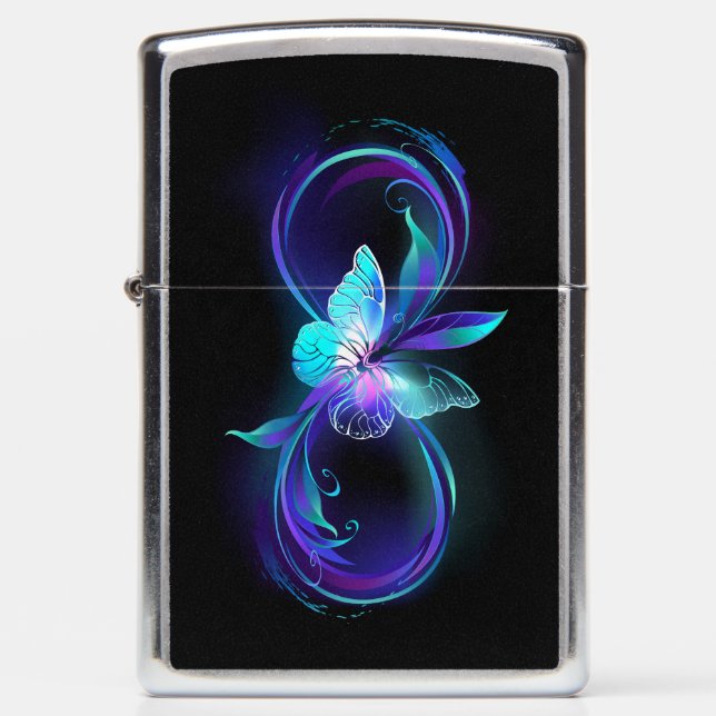 Glowing Infinity with Magic Butterfly Zippo Lighter (Front)