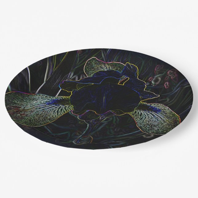 Glowing Iris Paper Plates (Angled)