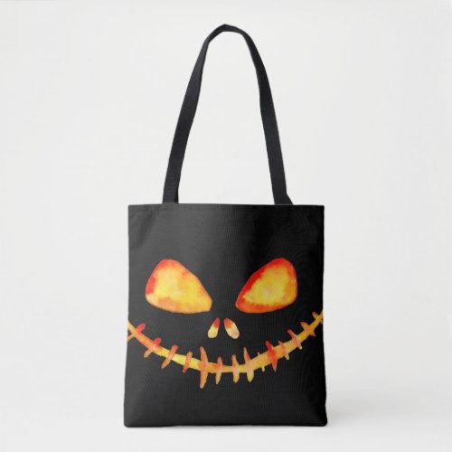 Glowing Jack O Lantern Smile Tote Bag