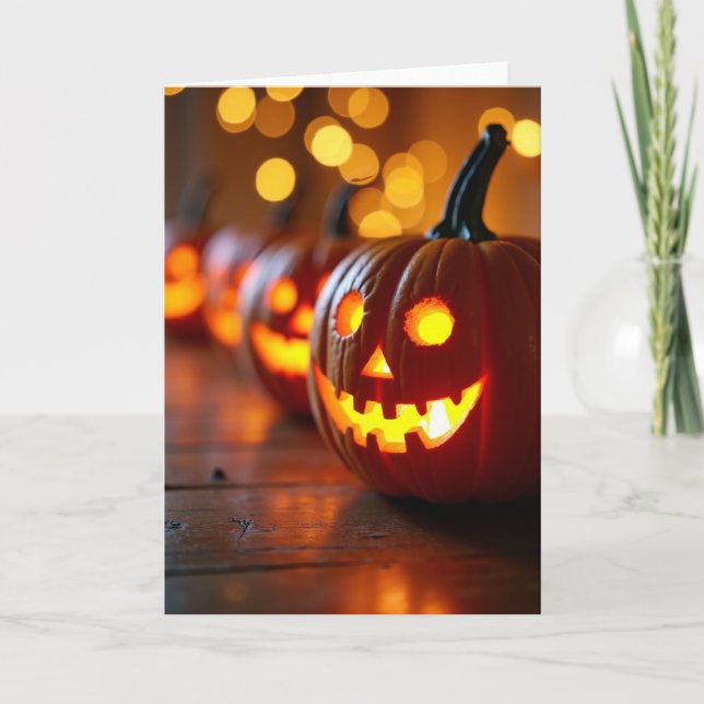 Glowing Jack O Lanterns Card (Front)