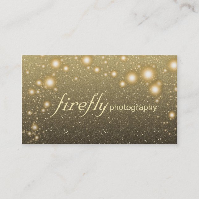 Glowing Jar Of Fireflies Night Stars Black Back Business Card (Front)
