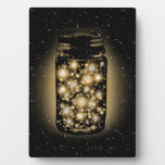 Glowing Jar Of Fireflies With Night Stars Plaque at Zazzle