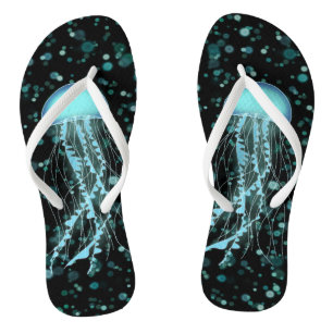 Glowing Jellyfish Flip Flops