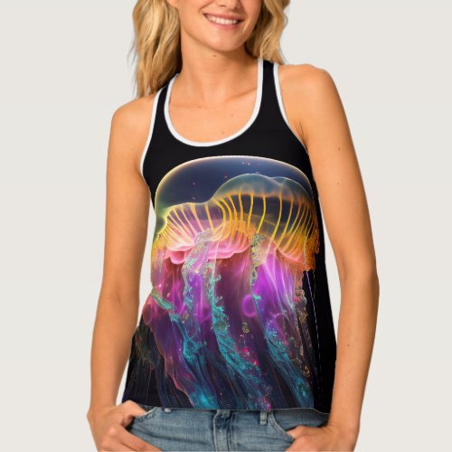 Glowing Jellyfish Womens Tank Top