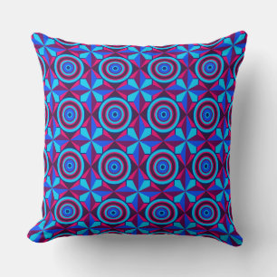 Glowing Kaleidoscope Matrix Throw Pillow