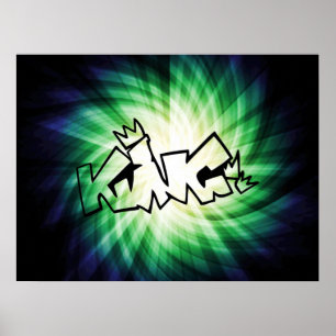 Glowing King Graffiti Poster