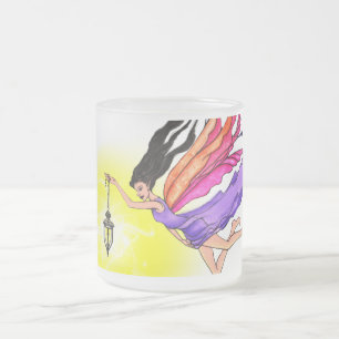 Glowing Lantern Fairy Frosted Glass Coffee Mug
