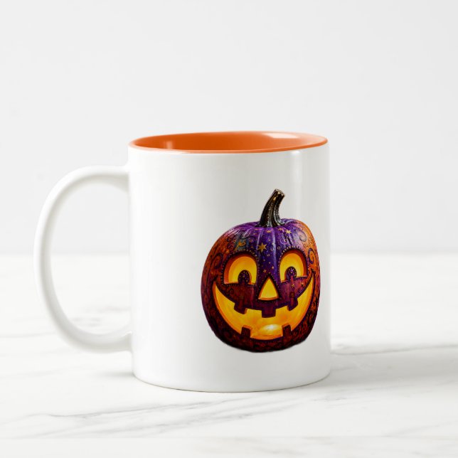 Glowing Lantern Spill Pumpkin Mug (Left)