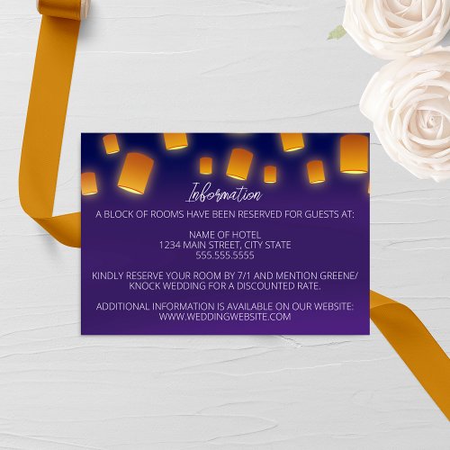 Glowing Lanterns Wedding Enclosure Card