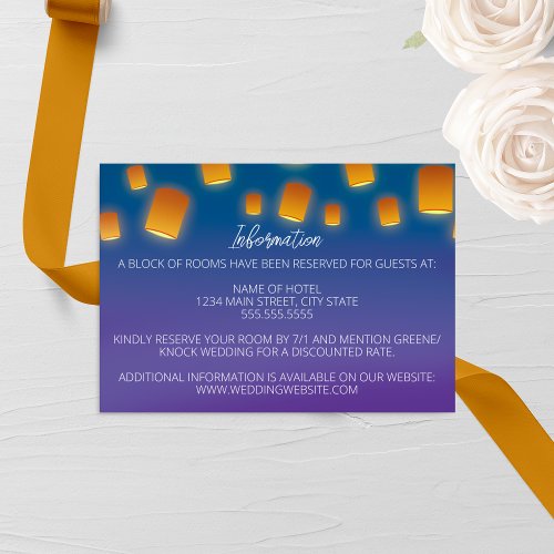 Glowing Lanterns Wedding Enclosure Card