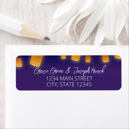 Glowing Lanterns Wedding Return Address Label