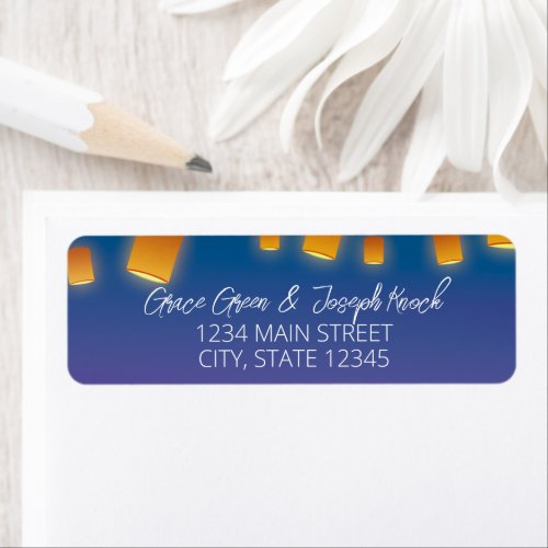 Glowing Lanterns Wedding Return Address Label