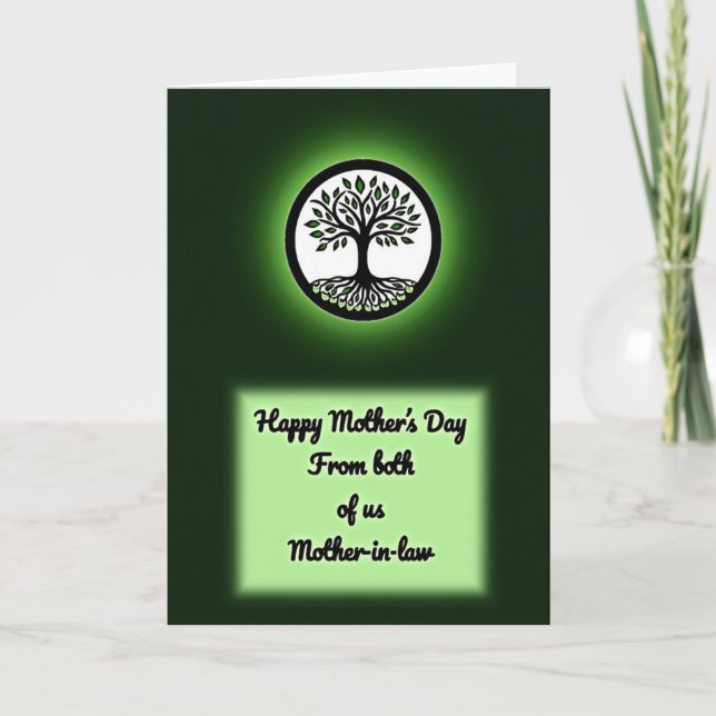 Glowing Leaf Mothers Day Card (Front)