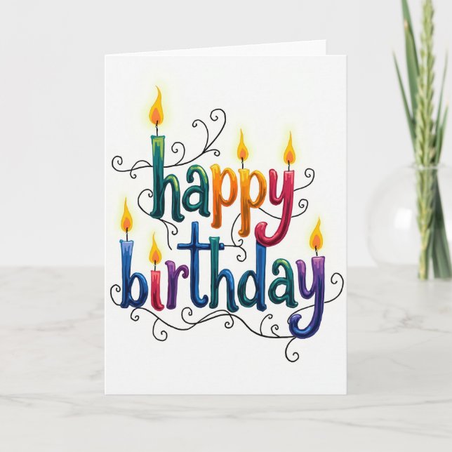 Glowing Letter Birthday Card (Front)