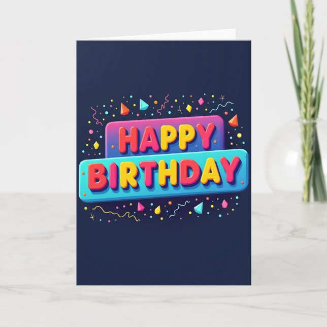 Glowing Letters Birthday Card (Front)