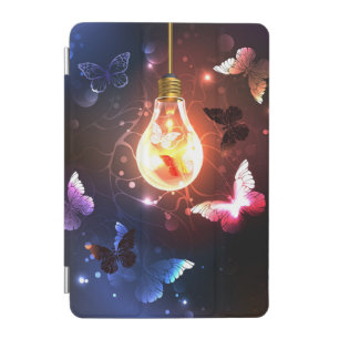 Glowing Light Bulb with Night Butterflies iPad Mini Cover