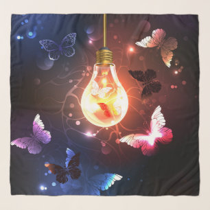 Glowing Light Bulb with Night Butterflies Scarf