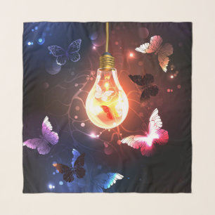 Glowing Light Bulb with Night Butterflies Scarf