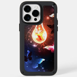 Glowing Light Bulb with Night Butterflies Speck iPhone 14 Pro Max Case