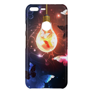 Glowing Light Bulb with Night Butterflies Uncommon Google Pixel XL Case