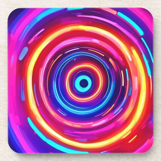Glowing Light Vortex Beverage Coaster (Front)