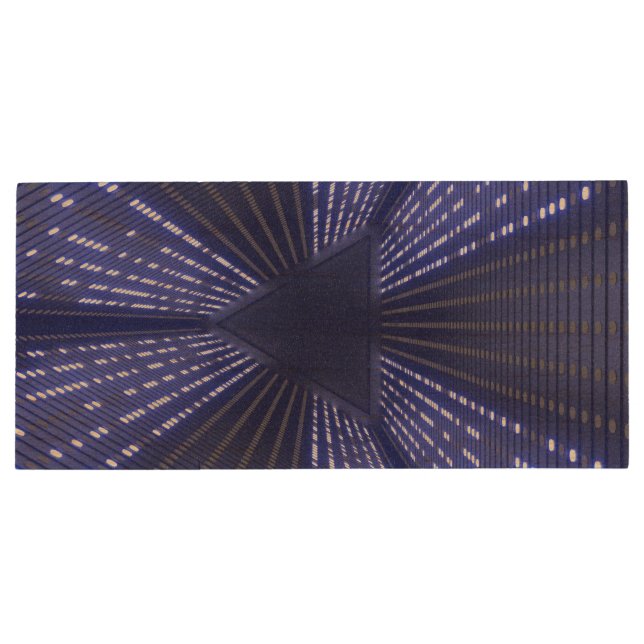 glowing light wood flash drive (Back)